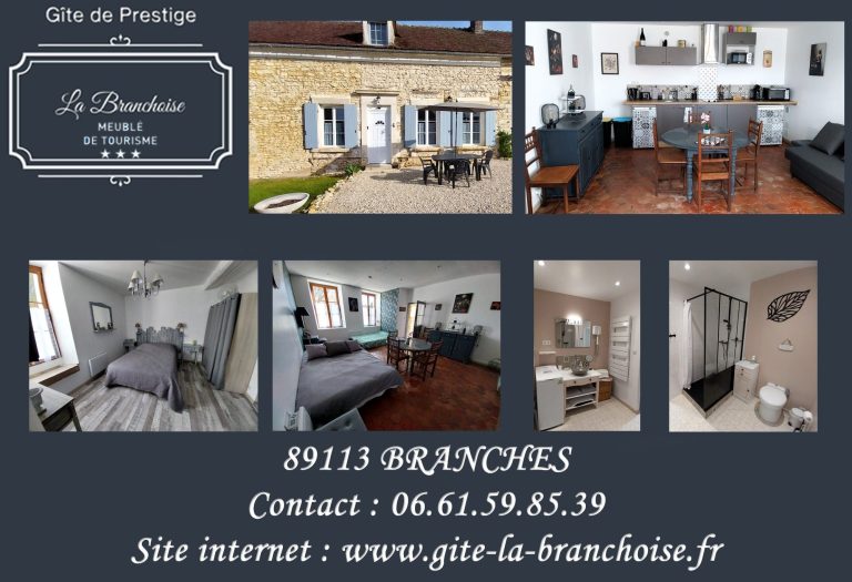 gîte la branchoise proche Auxerre situé à  Branches, Joigny, Migennes, Sens, Puisaye, Yonne, Bourgogne