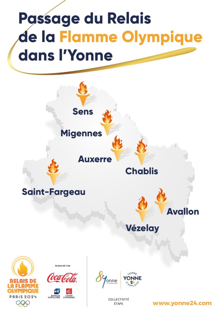 Flamme olympique JO 2024 dans l'Yonne