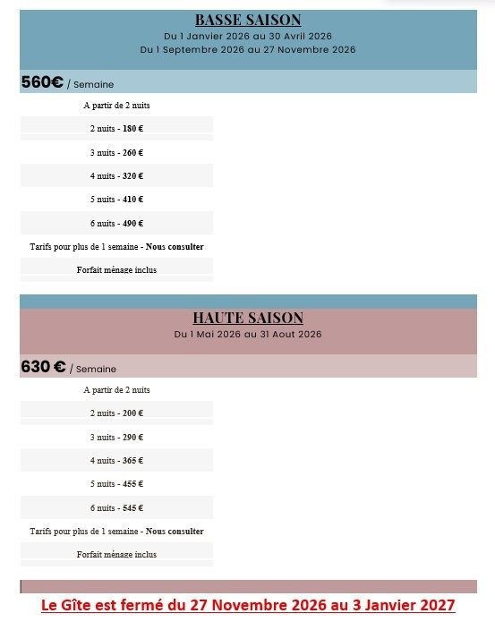 tarifs gite Auxerre 89